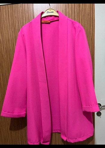 Pembe Uzun Kadın Ceket - Görsel 2