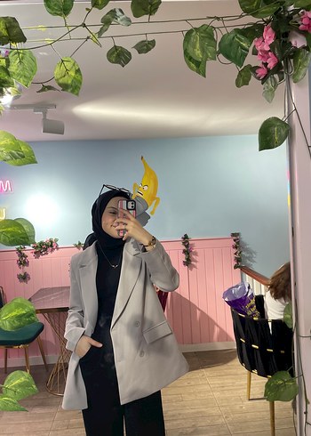 Gri Kadın Blazer Ceket - Görsel 8