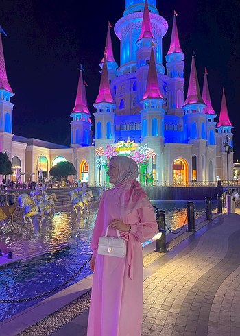 Uzun Pembe Elbise - Görsel 2