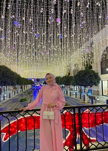 Uzun Pembe Elbise - Görsel 3