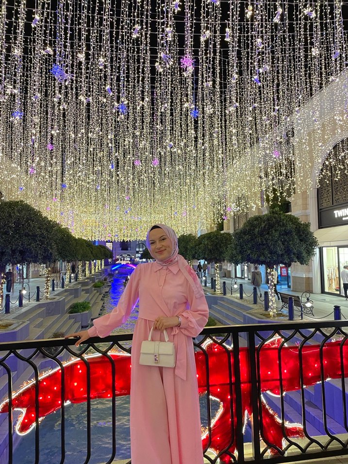 Uzun Pembe Elbise - Görsel 3