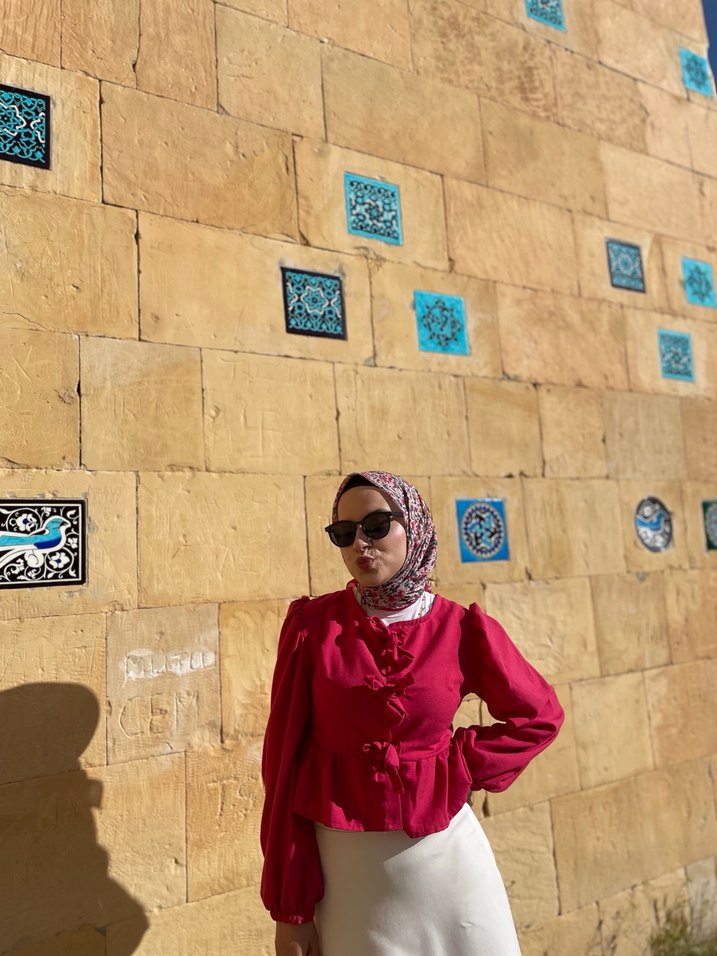 Pembe etek üstü gömlek - Görsel 5