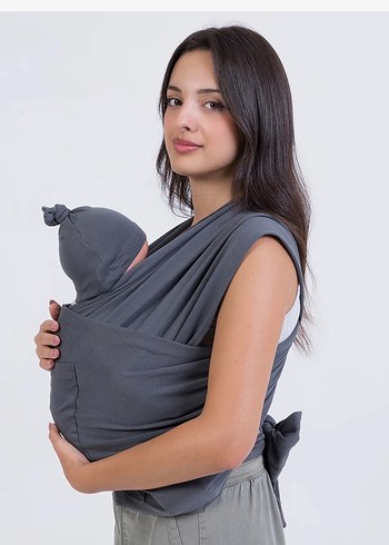 Gri Bebek Kanguru Sling - Görsel 2