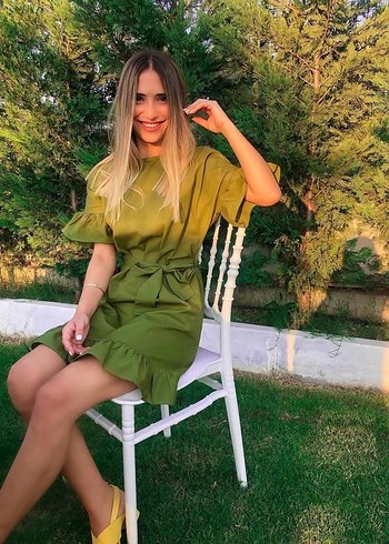 Kadın Haki Mini Elbise