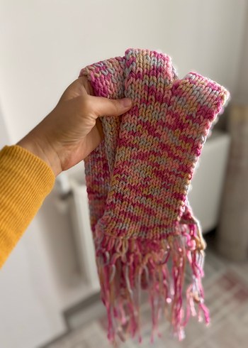 Pembe El Örgüsü Bohem Şal - Görsel 3