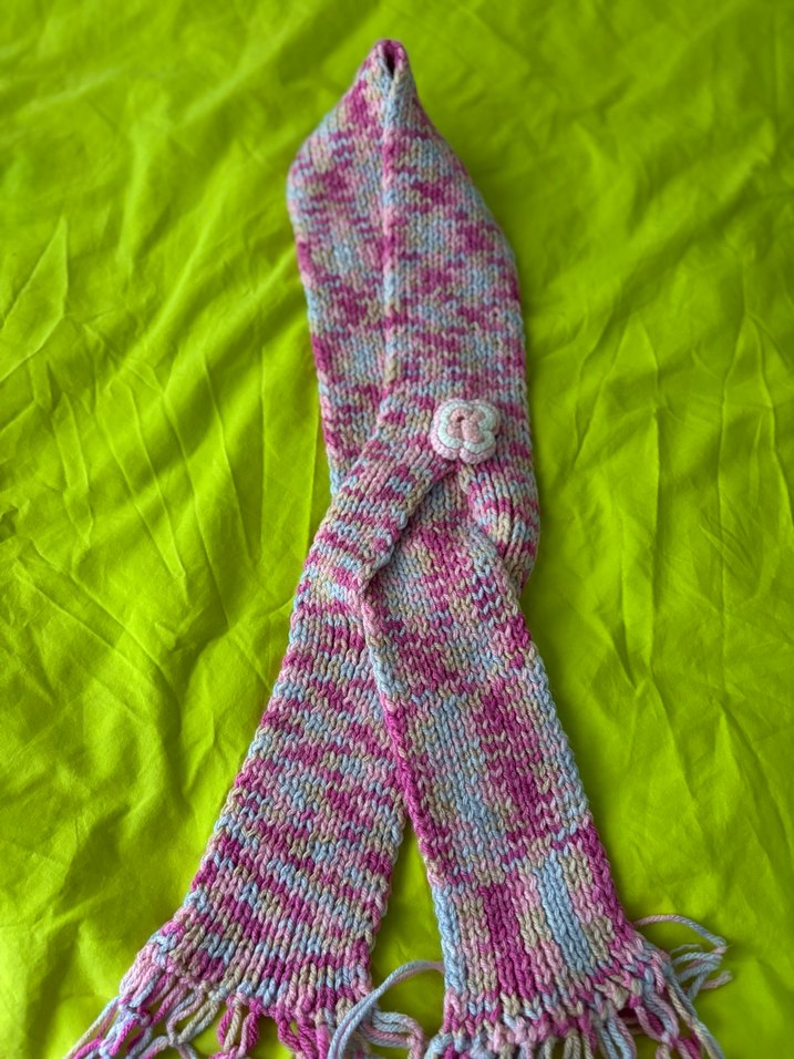 Pembe El Örgüsü Bohem Şal - Görsel 2