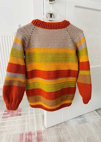 Renkli Örgü Kadın Hırka - Görsel 3