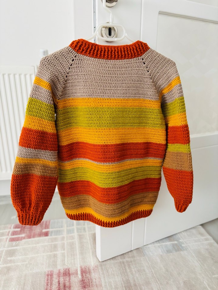 Renkli Örgü Kadın Hırka - Görsel 3