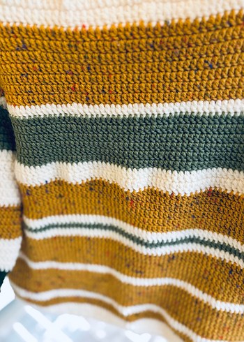 Çizgili Örgü Kadın Kazak - Görsel 2