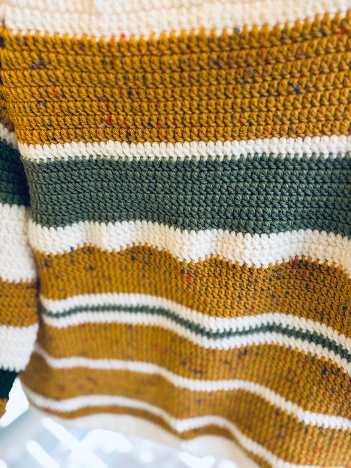 Çizgili Örgü Kadın Kazak - Görsel 2