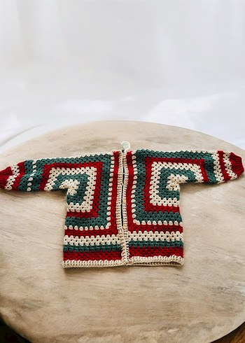 Bohem Çok Renkli Örgü Kadın Hırka - Görsel 2