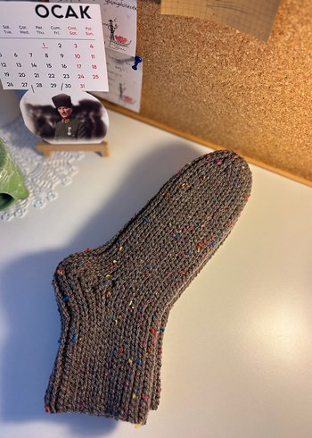 Çok Renkli Kız Çorabı, Örgü Kumaş - Görsel 2