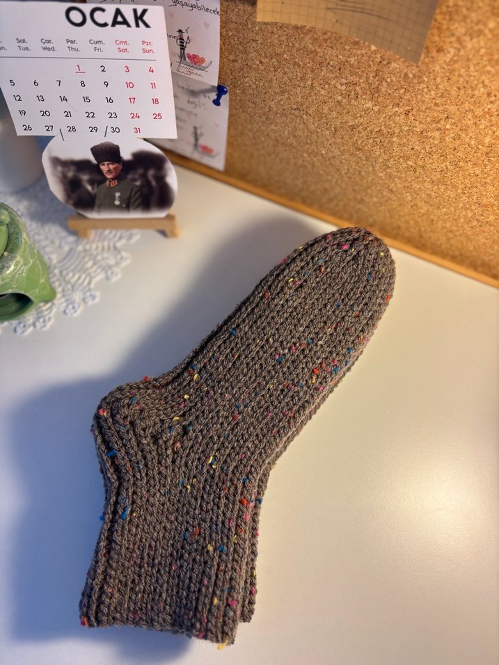 Çok Renkli Kız Çorabı, Örgü Kumaş - Görsel 2