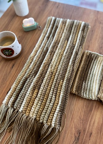 Bej Örgü Bohem Kadın Eldiveni - Görsel 2