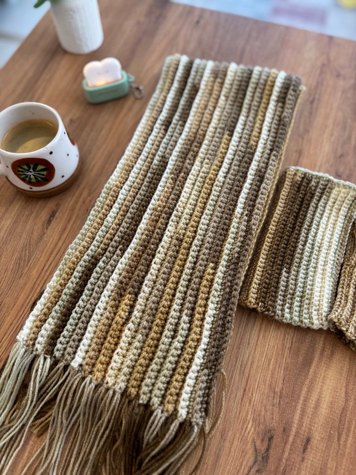 Bej Örgü Bohem Kadın Eldiveni - Görsel 2