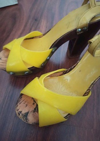 Siyah simli Yılan Desenli Platform Topuklu Kadın Ayakkabı - Görsel 7