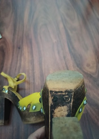 Siyah simli Yılan Desenli Platform Topuklu Kadın Ayakkabı - Görsel 9