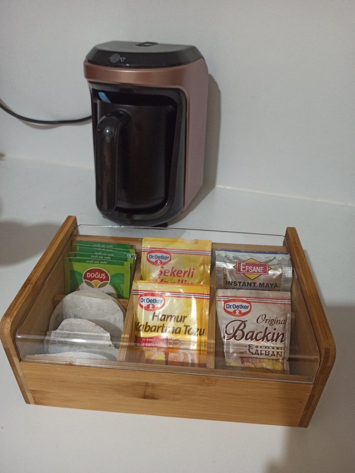 Şeffaf Kapaklı bambu Çay Kutusu - Görsel 2