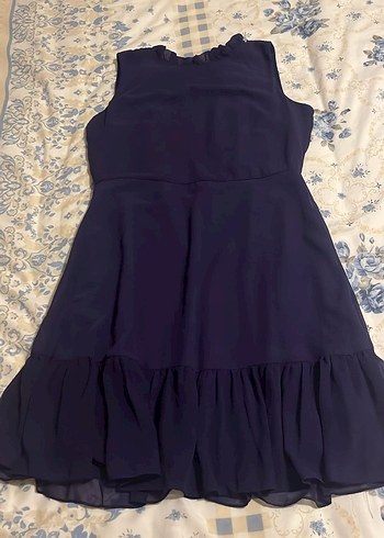 Pudra Pembe Drapeli Midi Elbise - Görsel 2