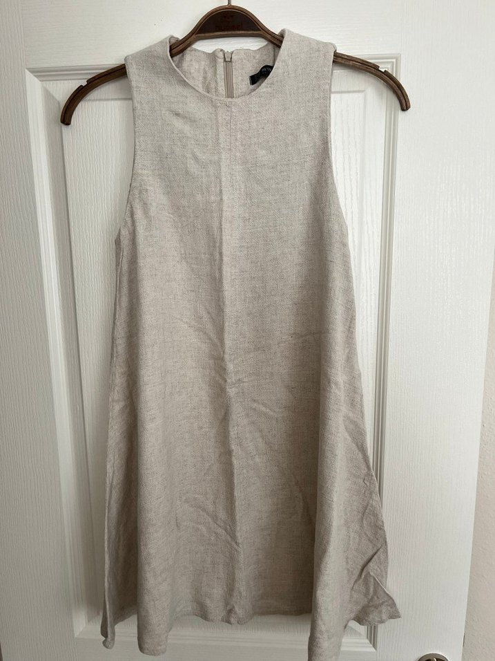 Pudra Pembe Drapeli Midi Elbise - Görsel 3