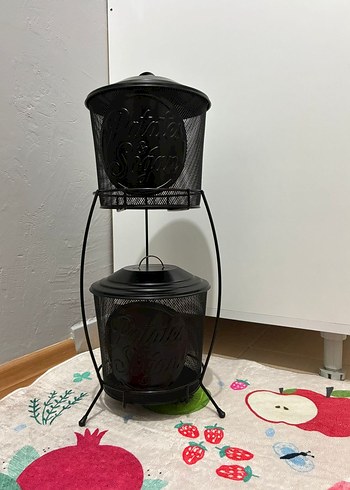 Beyaz Metal Patates ve Soğan Kutusu - Görsel 4