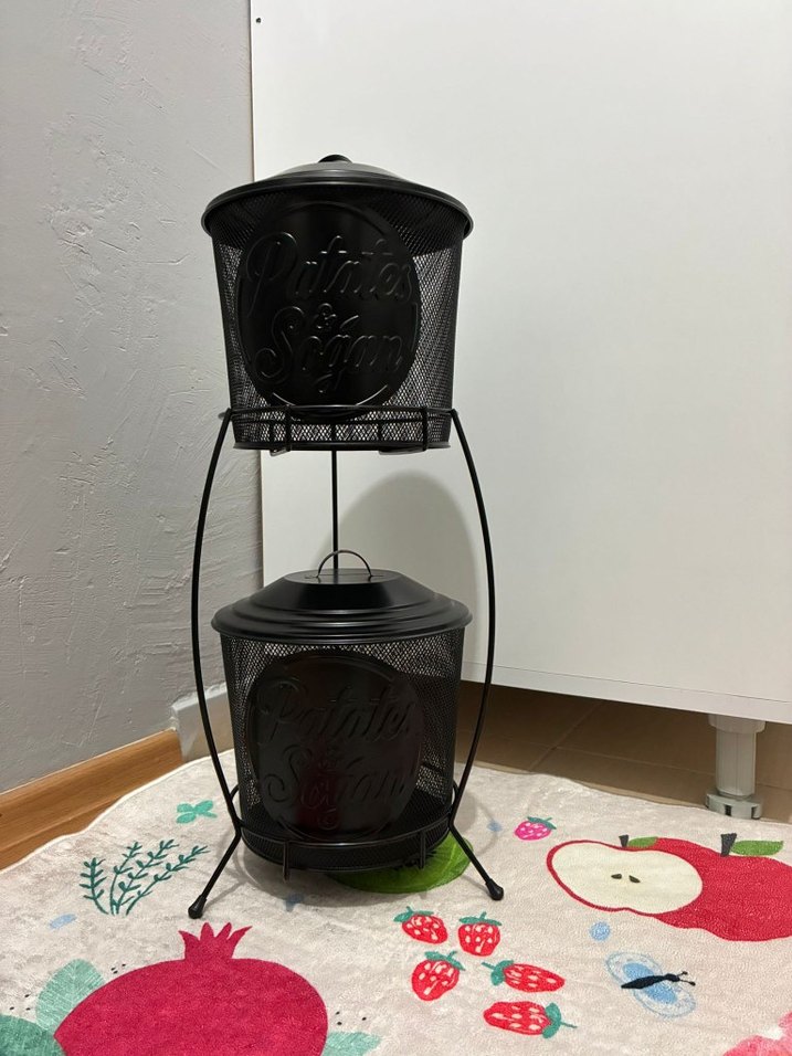 Beyaz Metal Patates ve Soğan Kutusu - Görsel 4