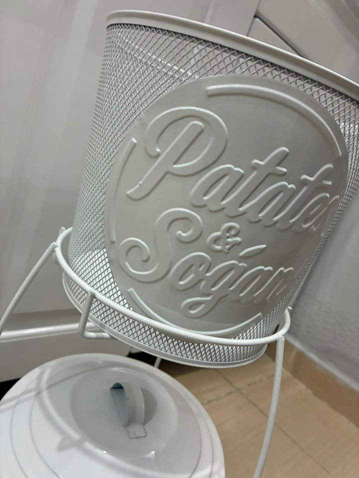 Beyaz Metal Patates ve Soğan Kutusu - Görsel 3