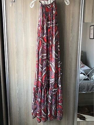 Koton sal desenli uzun elbise