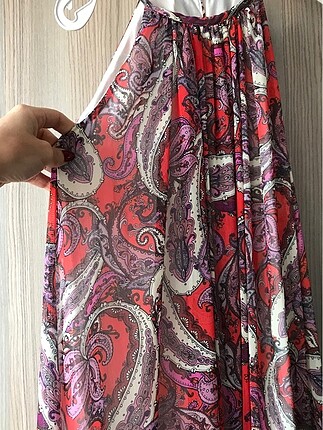 Koton Koton sal desenli uzun elbise