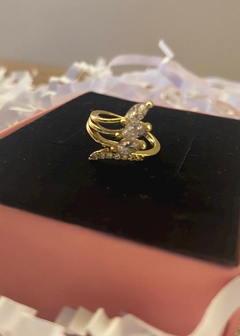 Vintage Altın Taşlı Yüzük - Görsel 3