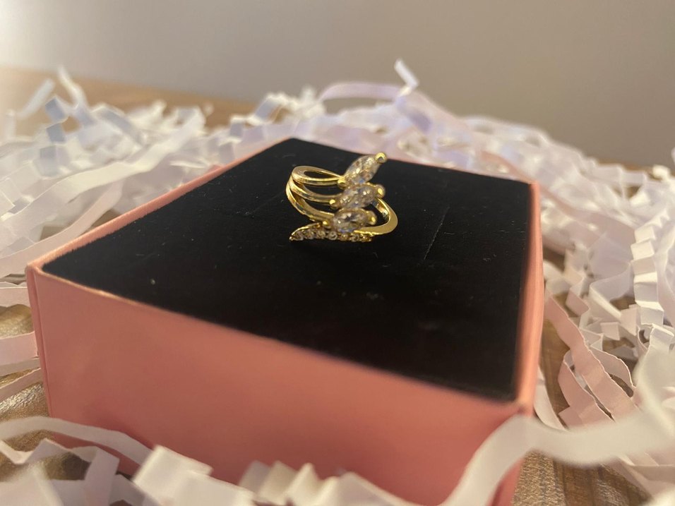 Vintage Altın Taşlı Yüzük - Görsel 3