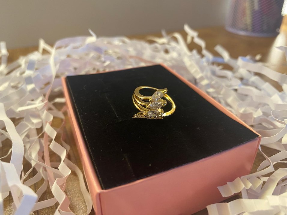 Vintage Altın Taşlı Yüzük - Görsel 2