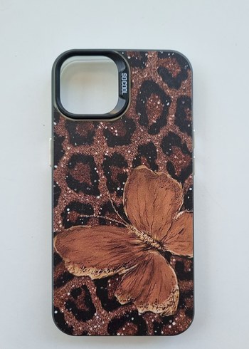 iphone 13 Parlak Kelebekli Bohem Kahverengi Telefon Kılıfı - Görsel 3