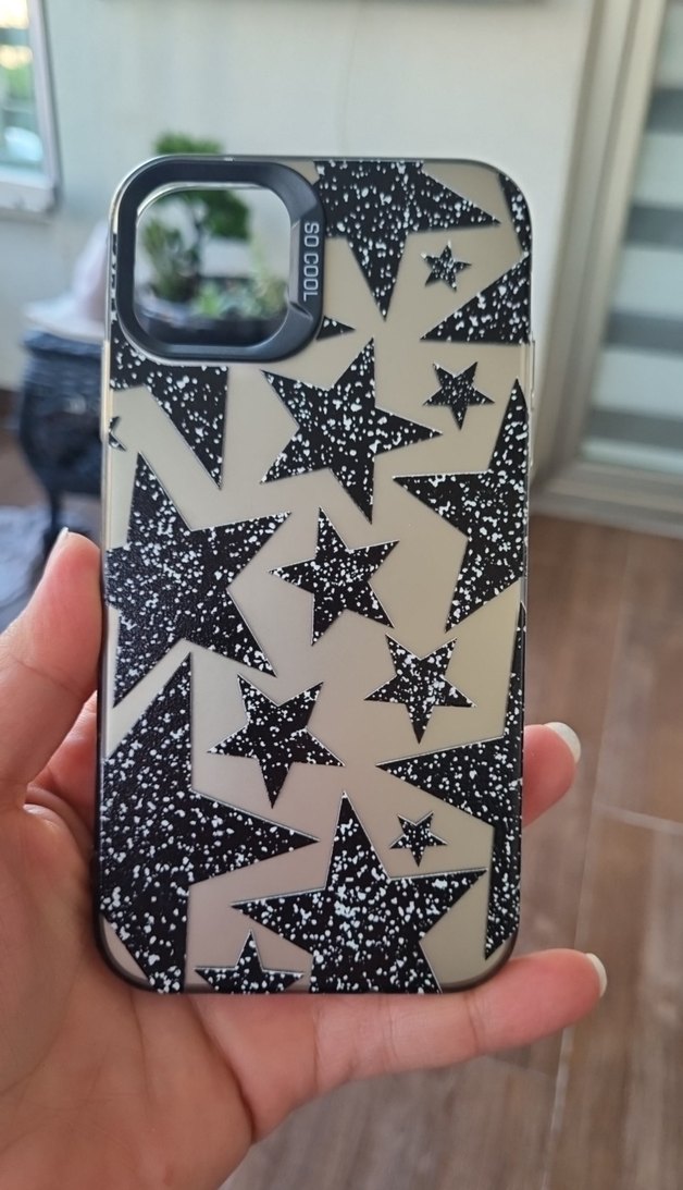 iphone 11 Siyah Parlak Yıldızlı Telefon Kılıfı - Görsel 2