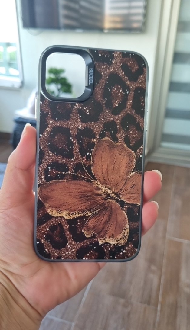 iphone 11 Parlak Kahverengi Kelebekli Telefon Kılıfı - Görsel 2