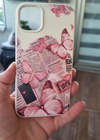 iphone 11 Pembe Vintage Kelebek Baskılı Telefon Kılıfı - Görsel 2