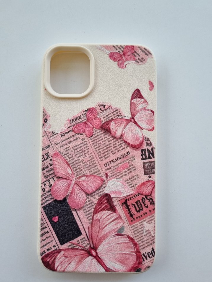 iphone 11 Pembe Vintage Kelebek Baskılı Telefon Kılıfı - Görsel 3