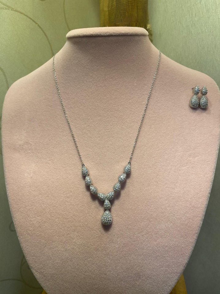 Gri Desenli Boncuklu Kadın Takı Seti - Görsel 2