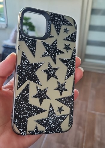 iphone 13 Siyah Parlak Yıldızlı Telefon Kılıfı - Görsel 2
