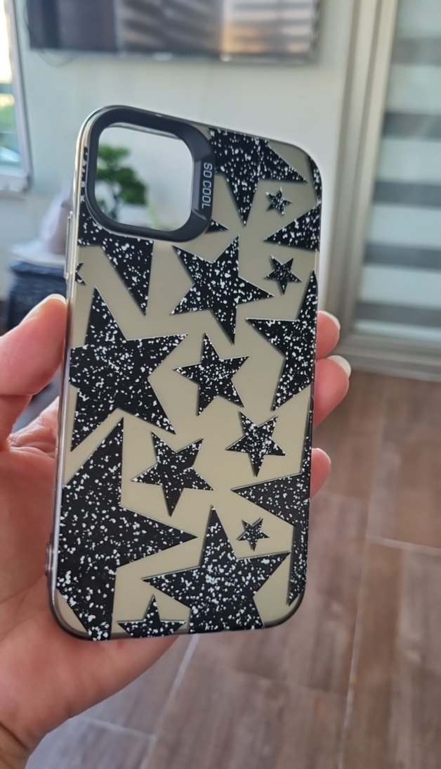 iphone 13 Siyah Parlak Yıldızlı Telefon Kılıfı - Görsel 2