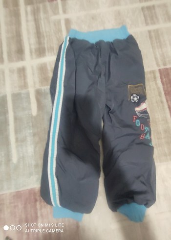Gri Nakışlı Erkek Çocuk Rahat Pantolon