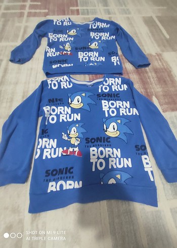Mavi Baskılı Erkek Çocuk Sweatshirt ikisi bir