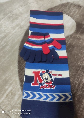 Çok Renkli Erkek Çocuk kaşkol ve eldiven takım - Görsel 3