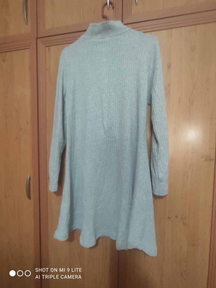 Gri triko Elbise - Görsel 2