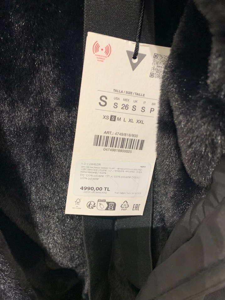 Zara Parka S KAPÜŞONSUZ - Görsel 5