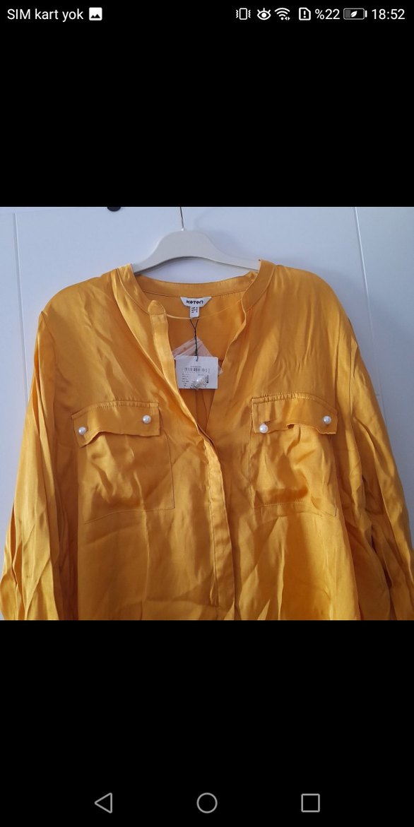 Sarı Düğmeli Kadın Gömlek - Görsel 5