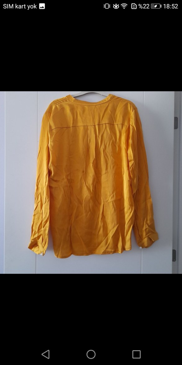 Sarı Düğmeli Kadın Gömlek - Görsel 4