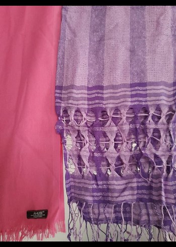 Mor Parlak Kadın Bohem Drapeli Şal - Görsel 3