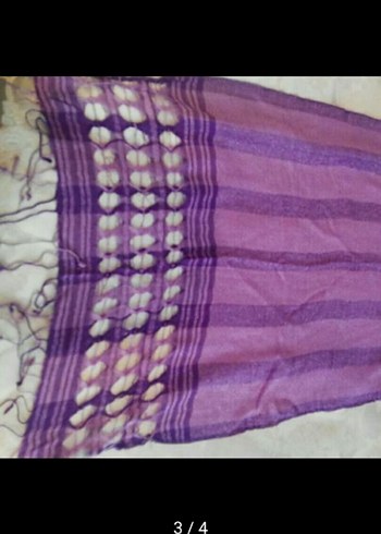 Mor Parlak Kadın Bohem Drapeli Şal - Görsel 6