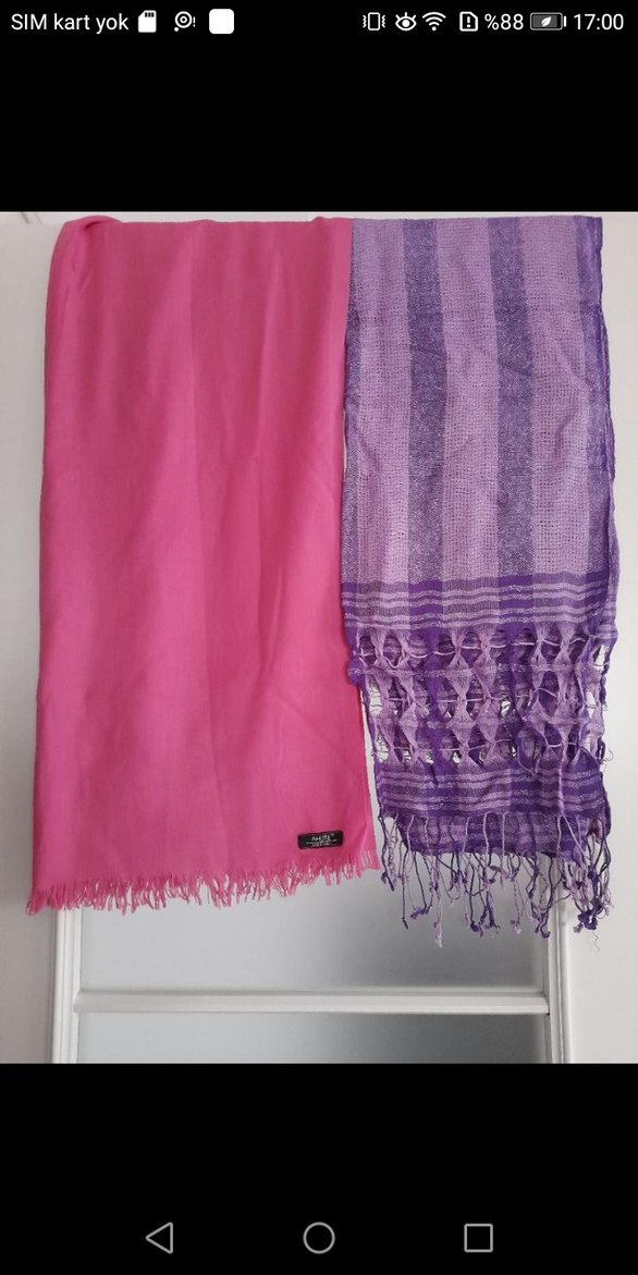 Mor Parlak Kadın Bohem Drapeli Şal - Görsel 2